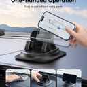 360 Degree Rotation Dashboard Phone Holder for Car, Anti-Slip Grips & One-Hand Operation Car Cell Phone Mount with Adjustable Spring Clip, Compatible with iPhone Samsung All Smartphones