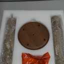 Relefree 12.6" Small Drink Table,Round Side Table with Thickened & Widened Pedestal Base,Martini Table with Waterproof Edge,Modern Solid Wood Tray Top End Table for Small Spaces,Corners,Walnut Pattern