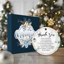 2 x Thank You Gift Ornament 2025 Appreciation Gift for Teacher, Mentor, Friend, or Coworker, Elegant Eucalyptus Keepsake with Inspirational Message, Gratitude Ornament for Christmas