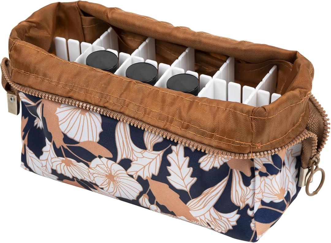Essential Oil Carrying Case - Holds 18 Bottles (5mL-20mL, Also Fits for Roller Bottles), Travel Essential Oil Bag for Purse, Portable Organizer for Essential Oils and Accessories