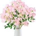 IPOPU Artificial Pink Flowers 4 Bundles Artificial Jacaranda Flowers 24.8" Long Stem Artificial Flowers for Tall Vase Fake Summer Flowers for Faux Flowers Arrangements Home Party Decor