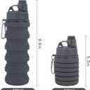 Collapsible Water Bottles Travel water bottle Sports Portable Sport Water Bottle Reusable Water Bottles comes with mountaineering Buckle 500ml silicone Water-proof camping water bottle