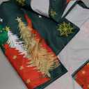 Horaldaily Christmas Tablecloth 6084 Inch Rectangular, Christmas Trees Green Washable Table Cover for Party Picnic Dinner Decor