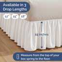 Bedskirt Queen Size Ruffle - 15 inch Drop Dust Ruffle Bed Skirt with Platform - Ultra-Soft Premium Hotel Quality - Wrinkle Free, Fade & Shrink Resistant - for Women, Men, Kids & Teens - Antique White