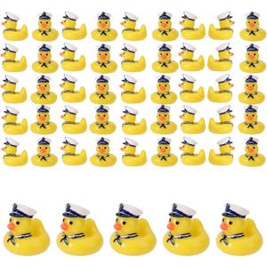 50pcs Mini Cruise Ducks, Resin Cute Miniature Cruise Ship Ducks Small Tiny Funny Sailing Toys Practical Ornament Accessories for Bath Party Micro Landscape Garden Living Room (Yellow)