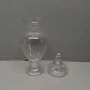 Large Apothecary Jars Glass, Clear Glass Candy Jar wiht Lids, Elegant Glass Candy Containers, Decorative Glass Jars for Wedding, Display and Party (Height: 15", Diameter: 6.7")