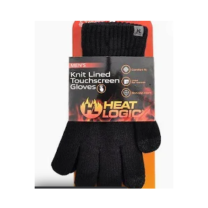Heat Logic Women Winter Knitted Gloves| Soft, Warm & Touchscreen Compatible for Cold Weather, Outdoor and Indoor Activities (Black - Thermal Knit)