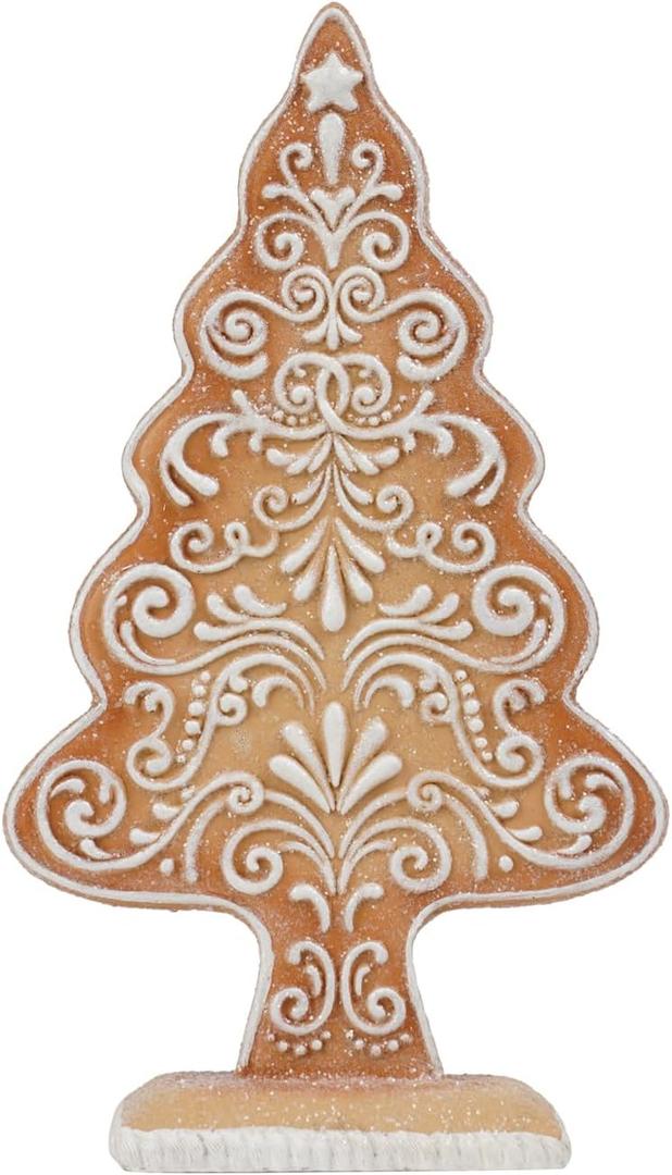 Braxio Christmas Tree Decorations Gingerbread Decor - Resin Gingerbread Xmas Tree Christmas Decor Indoor Room Decor Aesthetic Gifts for Women 5 * 2 * 8.25 Inch (Small)