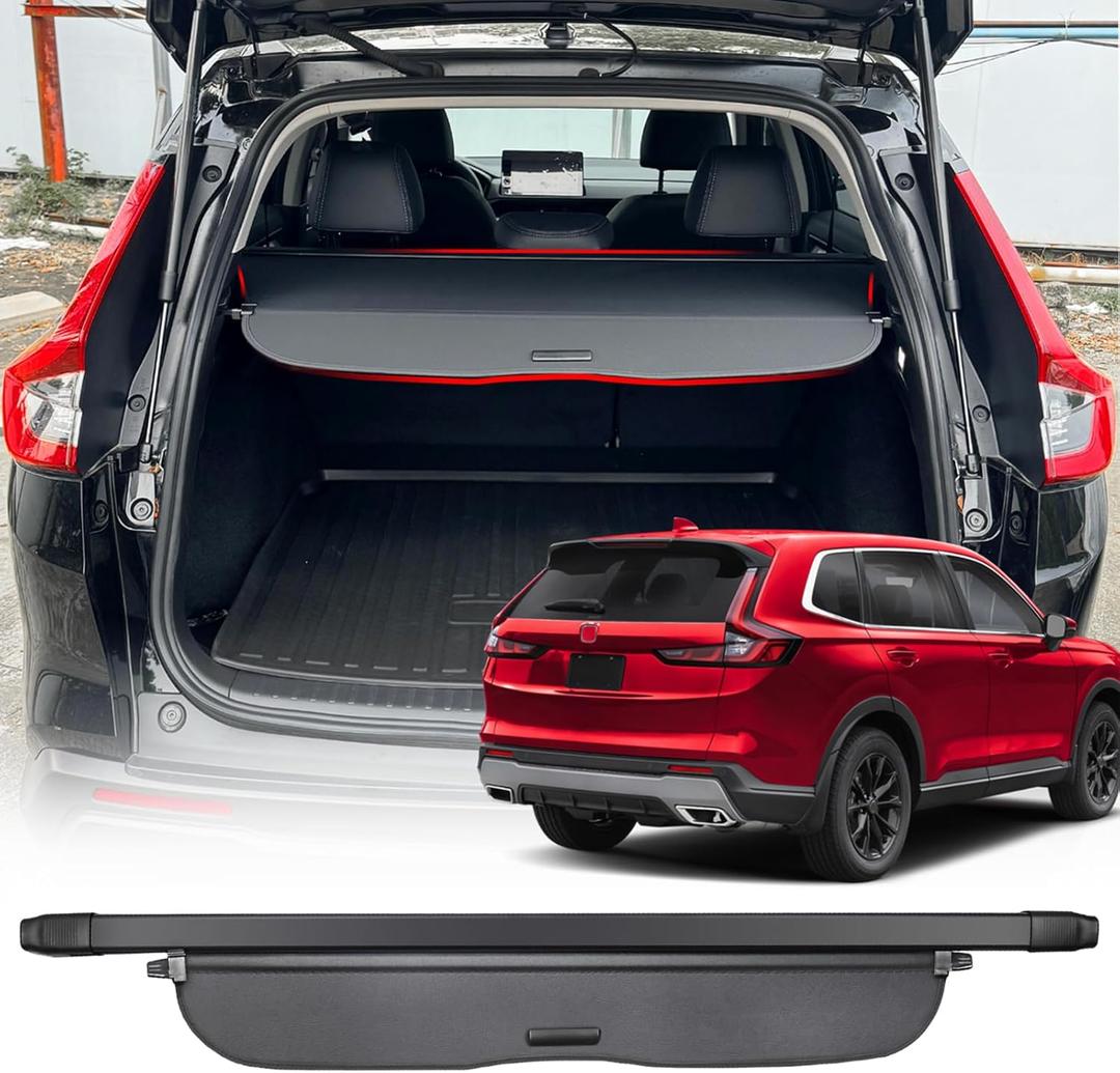 Cargo Cover for Honda CRV 2023-2025 2026 Accessories (Leather), for 2023-2026 Honda CRV Accessories(Include Hybrid) Retractable Trunk Cover Shield Shade Privacy Screen Anti-Theft for CR-V