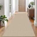 EARTHALL Washable Runner Rug 3x10 Ft Non Slip Runners for Hallways Long Cotton Rubber Backed Kitchen Runner Braided Indoor Floor Carpet Runners for Entryway, Hallway, Kitchen, Sand/Beige