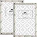 YiPinYin 4x6'' Bamboo Detail Designs Silver Metal Picture Frame 2 Pack, Elegant Silver Plated Baby Nurse Photo Frames 4x6'' With Soft Touch Velvet Backing for Desktop and Wall Dcor