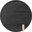 30 inch Round Solid Wood Serving Tray Extra Large Tea Coffee Snack Food Meals Serving Plate Non-Slip Kitchen Party Bar Server Ottoman Tray Breakfast Tray with Raised Edges Black