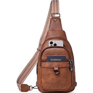 cakang Womens Sling Bag Crossbody Bags for Women Vegan Leather Sling Backpack Daypack Fanny Pack Crossbody Purse Travel (1-brown)