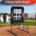 9 Hole Pitching Net with Strike Zone, Baseball Softball Pitching Target Adjustable Height Portable Indoor Outdoor Training Equipment for Pitchers of All Levels, Coaches, and Players