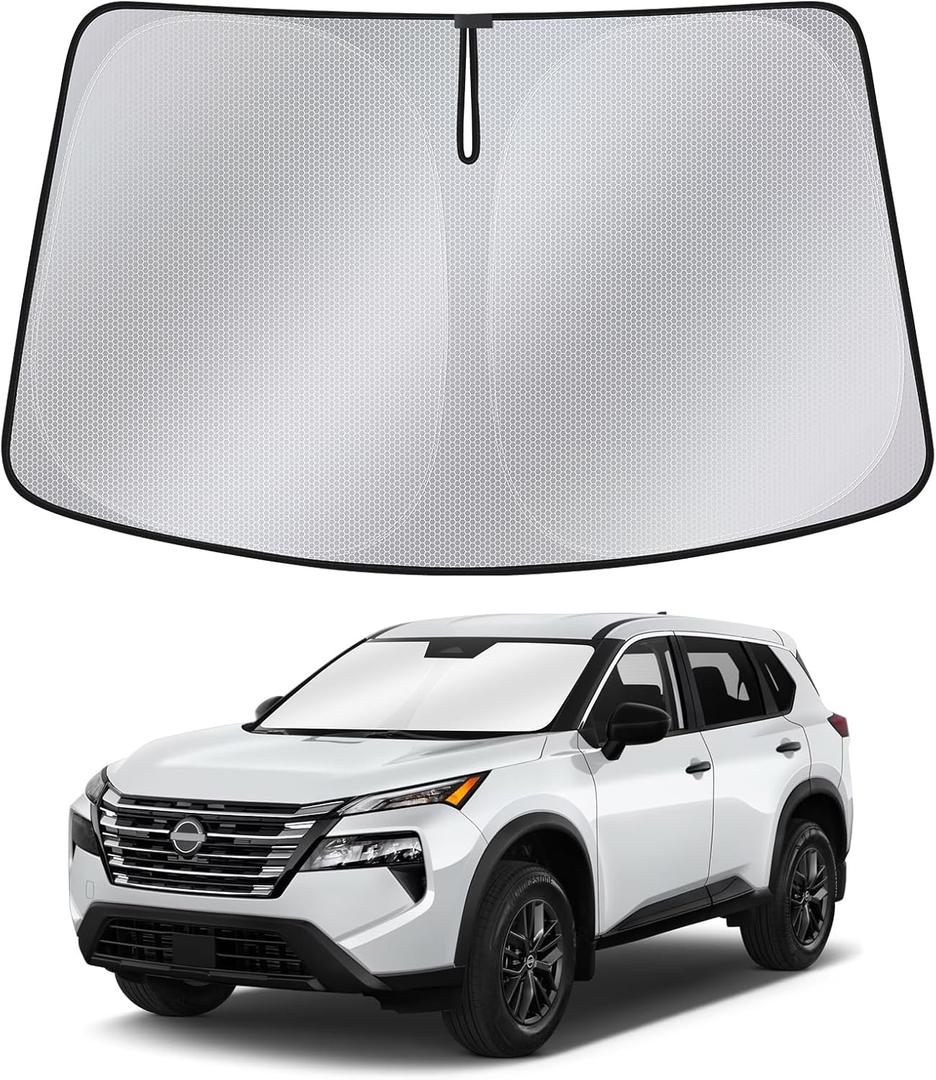 Windshield Sun Shade for Nissan Rogue 2021-2025 Upgraded Nano Materials Front Window Shade Cover for Rogue 2025-2021 Accessories, Foldable Windshield Sunshade Protector