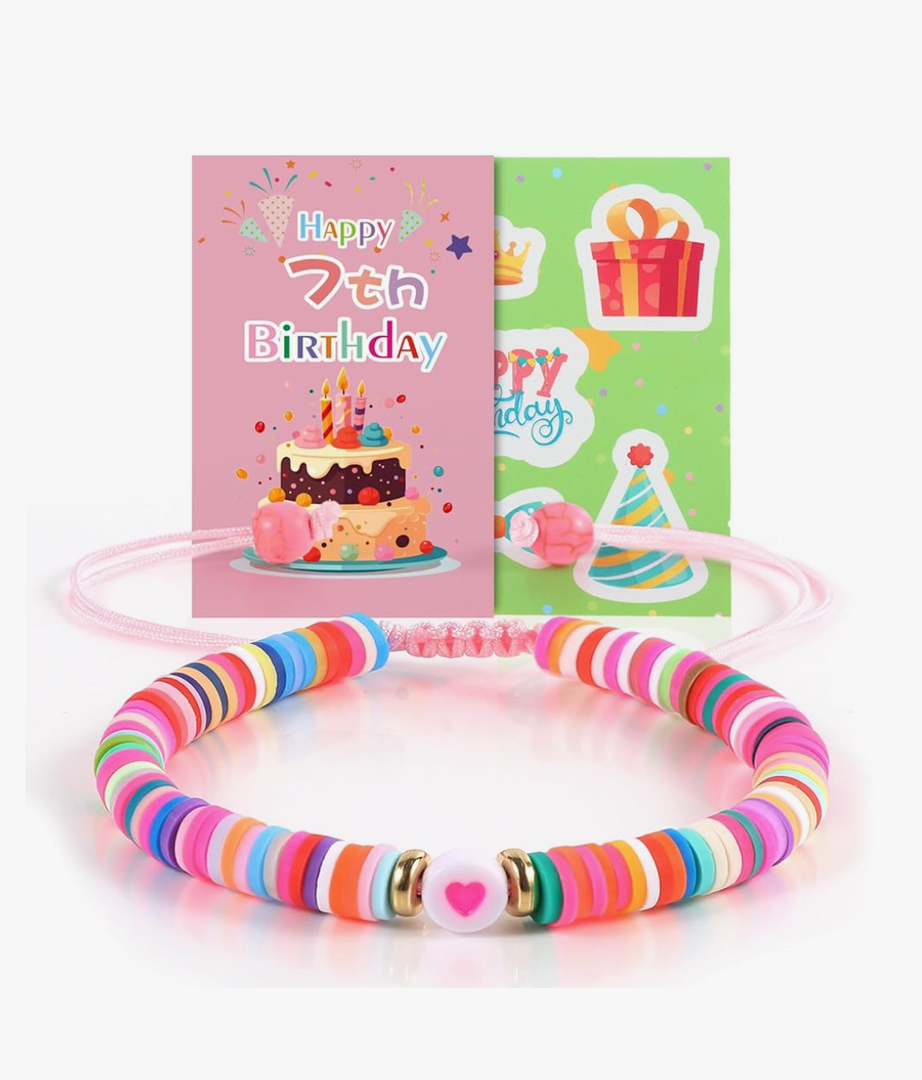 Bracelet Birthday Gifts for 6-10 Year Old Girls, Ideal 6 Year Old Girl Birthday Gift, with Birthday Stickers and Blessing Cards, Suitable for Girls, Daughters, Granddaughters, and Nieces