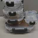 M MCIRCO 5 Pieces Glass Food Storage Containers with Snap Locking Lids,Glass Meal Prep Containers Set - Airtight Lunch Containers, Microwave, Oven, Freezer and Dishwasher