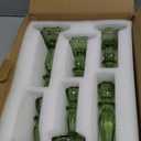 Green Candlestick Holders Set of 6, Taper Candle Holders, 4.3" H & 6.3" H Glass Candle Holder for Candlesticks & Pillar Candles, Candle Holder for Wedding and Dining Table Decor
