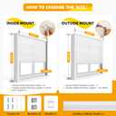 HOMEDEMO Cellular Shades Cordless White-Blackout 34" W x 36" H
