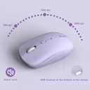 Wireless Keyboard and Mouse Combo, Full-Sized Wireless Keyboard and Adjustable DPI Mouse, 2.4GHz USB Receiver, Silent Keyboard and Mouse for PC, Windows, MAC, Desktop, Laptop(Purple)