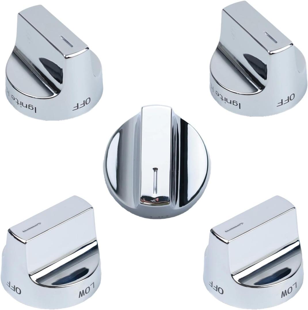 Upgraded W11122880 Stove Knobs Replacement for Whirlpool Gas Stove Range Knob Replaces W10862482 Knobs WFG520S0FS0 WFG745H0FS0 WFG745H0FS1 WFG770H0FZ0 Surface Burner Oven Gas Range Control Knobs 5 Pcs