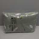 MIULEE Olive Green Sheer Curtains 2 Panels Embroidered Leaf Patterned Rod Pocket Floral Semi Faux Linen Window Curtains Drapes Set for Living Room Bedroom Dining Room, 52x96 Inches Long