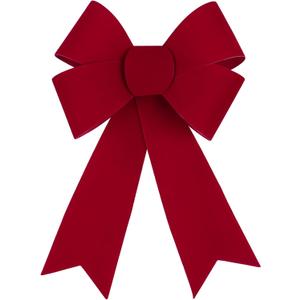 2pcs Big Red Christmas Bows for Christmas Tree 9x12 inches Red Christmas Bows for Wreaths Outdoor Christmas Tree Topper Bow for Outside