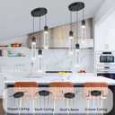3-Lights Pendants Light for Kitchen Island Chandeliers Dining Room Pendant Lighting Fixture Bubble Crystal Ceiling Hanging Lights Bedroom Island Kitchen 6000K White Light Fixtures Black