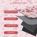 IEUUMLER Washable Pee Pads for Dogs, 2 Pack Insect Pattern Reusable Waterproof Puppy Potty Pads, Non-Slip Absorbent Pet Training Pads for Playpen Crate Bed EU014 (Pink)