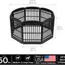IRIS USA Dog Playpen 34" Tall Dog Playpen Indoor 8-Panel Puppy Playpen, 63 x 63 x 35, Extra Tall Dog Play Pen Indoors for Large Dogs, Plastic Pet Playpen, Indoor Dog Pen, Black