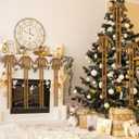 Soulchen 16 Pcs Neutral Velvet Ribbon Bows Christmas Ornaments Khaki Large Vintage Double Layer 11.8" x 29.5" Vintage Christmas Tree Decoration Staircase Bows for Xmas Wreath Winter Outdoor Indoor