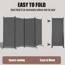 Room Divider-Folding Privacy Screens, 6 ft Partition Room Dividers Wall for Separation, Home, Office, Classroom, Studio (Grey, 4 Panel)