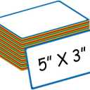 Colored Border Magnetic Labels 5x3 Inch 40 Pieces, Reusable Magnetic Dry Erase Labels for Whiteboards, Locker, School, Classroom, Office, Home