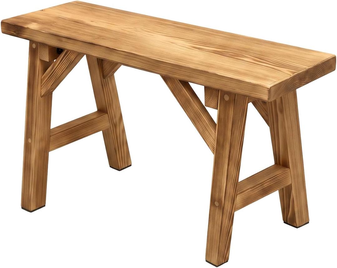 19.6 in Narrow Bench for Entryway, Small Wooden Bench, 19.6in/50cm