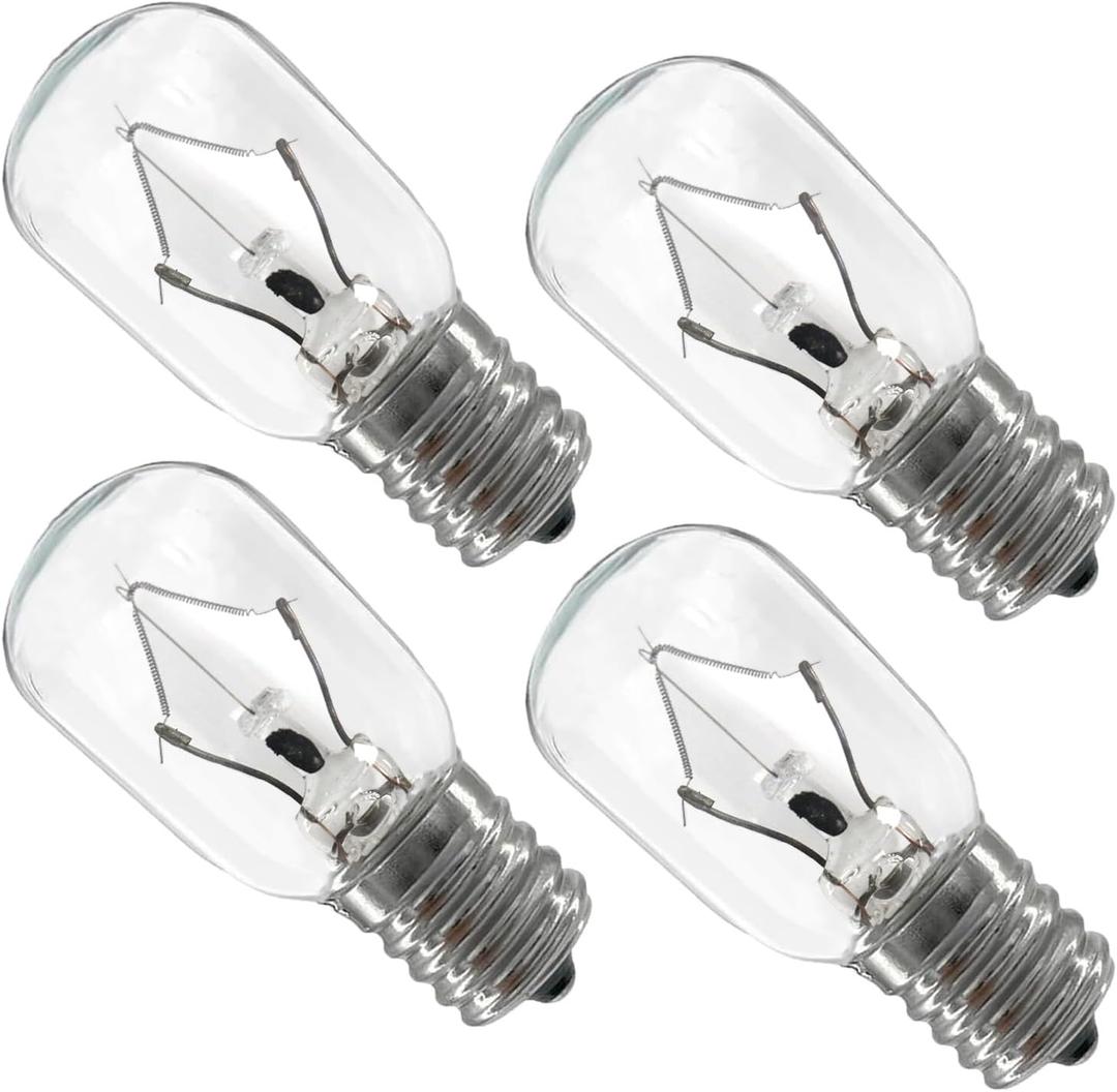8206232A Light Bulbs for Whirlpool Microwave, 40w 125v E17 Microwave Light Bulbs Under Hood, Oven Light Bulb, High Temperatur Resistant, Pack of 4