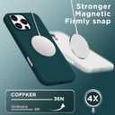 Magnetic for iPhone 16 Pro Case, Compatible with Magsafe, Suction Cup Phone Mount, 2 Screen Protectors - Camera Protector, Silicone Shockproof Protective Phone Cover 6.3", Dark Green