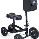 LCJ Knee Scooter Knee Walker for Adults for Foot Surgery All Terrain Leg Scooter Broken Ankle Scooter for Injured Foot with Shock Absorbing Black