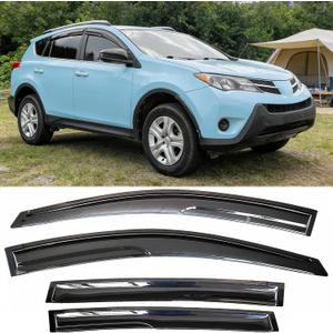 Window Visors Rain Guards Deflectors Compatible with 2013-2018 Toyota RAV4,Side Window Deflector Sun Shade Vent Visors Weather Shields for RAV4 13-18,Car Accessories Smoke 4-Pieces Set