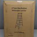 RIKADE Telescoping Ladder, A-Frame Aluminum Telescopic Ladder with 1-Button Retraction, Portable Extension Ladder Adjustable Lightweight Folding Ladder for Home or RV Work, 330lb Capacity(1.4+1.7M)