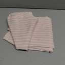 RYB HOME Linen Cafe Curtains 24 inch Length, Kitchen Farmhouse Striped Tier Curtains for Living Room Bathroom Tickingstripe Small Window Rustic Pinstripe Valances, Pink, W26 x L24, 2 Panels