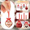 Ceenna 36 Pcs Valentine's Day Heart Shaped Ornaments Heart Shaped Decor for Tree Valentine's Day Wedding Anniversary Party Decoration(Pink, Silver, Red, Champagne Gold)