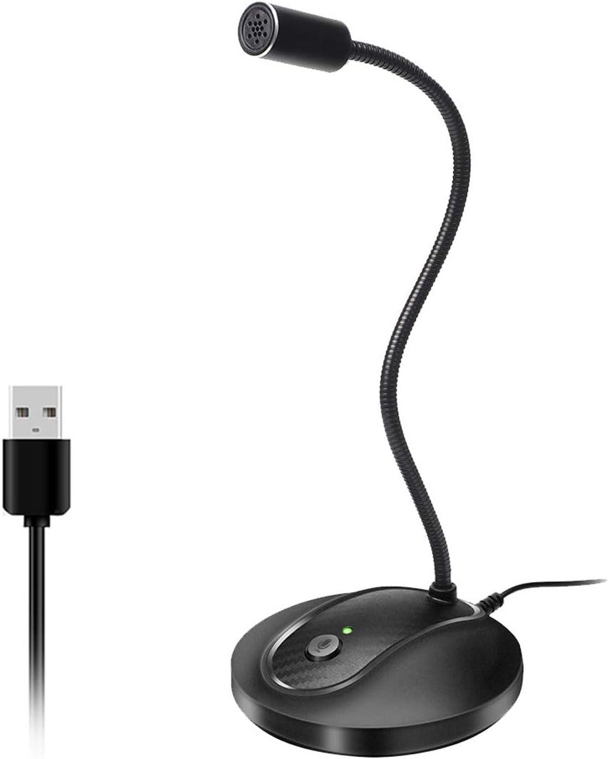 USB Microphone, 360 Degree Adjustable Gooseneck Design, Mute Button & LED Indicator, Noise-Canceling Technology, Plug & Play, Compatible with Windows & MacOS (JV-601)