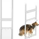 XL Dog Door for Sliding Glass Door Adjustable 75 to 81 Slider Height,All-Metal Framed & Panel with Rotating Screws