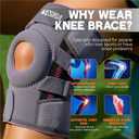 Knee brace for women and men, knee braces for pain relief compression sleeve. Patellar tendon support strap, joint support whit side stabilizer. Running Gear. (Grey)