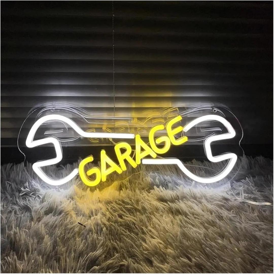 YAMO DUDO Garage Néon LED Signe Lumière Atelier De Réparation Automobile Voiture Contrôle Moteur LED Néon Signe Salle De Jeu Décor Mur Barre Atelier Néons Lampe (Color : Yellow)