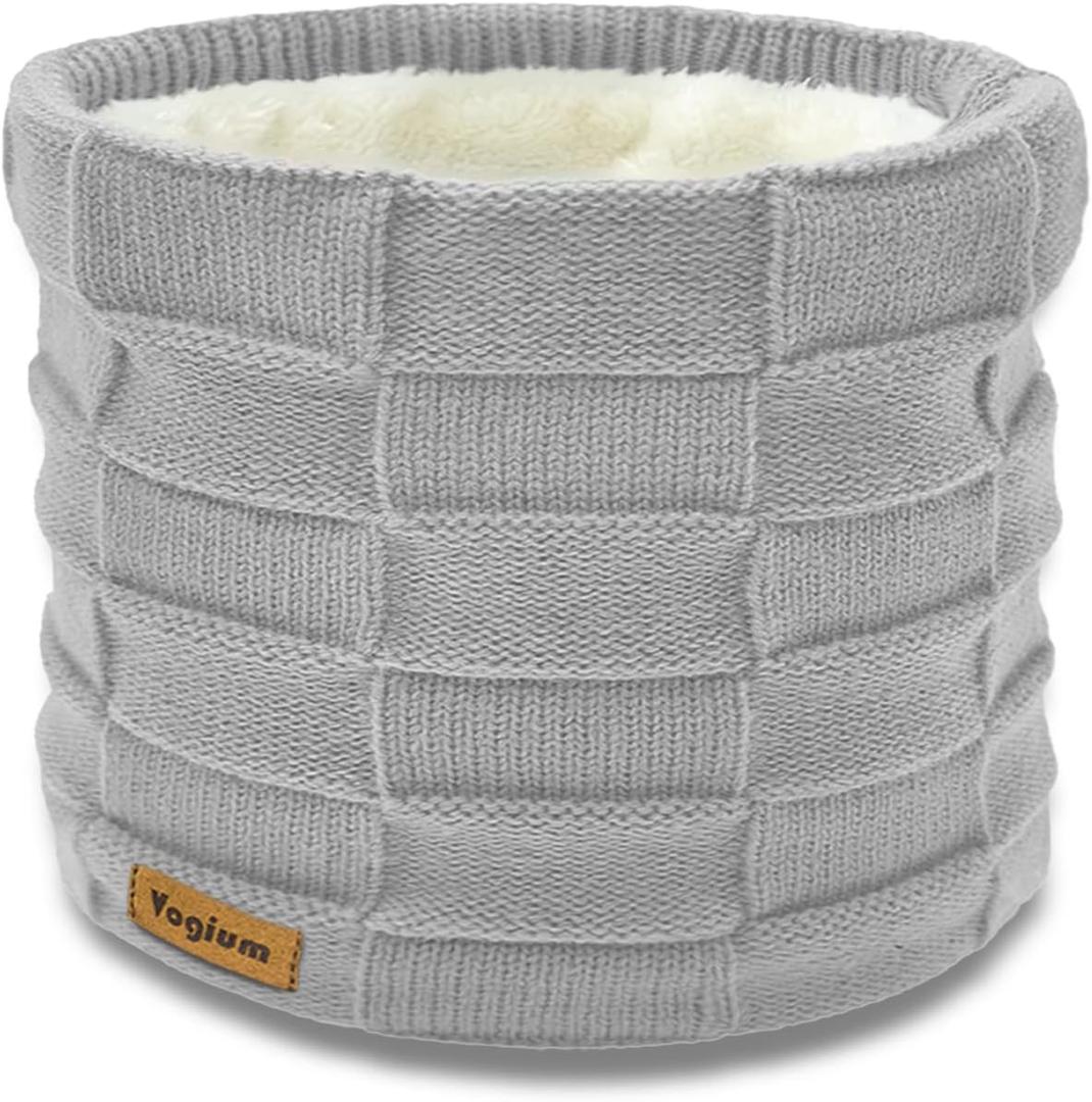 Adults Knit Thermal Neck Warmer Gaiter | Windproof Fleece-Lined Face Mask | Unisex Winter Scarf for Work & Ski Gear