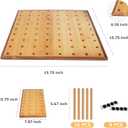 Foldable Pegboard Organizer for Kitchen Bamboo Base & Acacia Wood Edge Dish Rack for Kitchen Countertop, Cabinet, and Drawer, 16 Removable Pegs, 15.7" x 15.7"