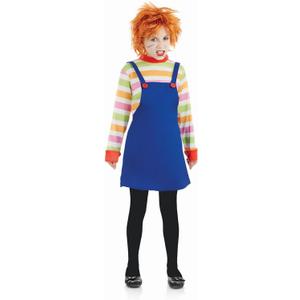 fun shack Kids Evil Doll Costume Childrens Possessed Horror Movie Dummy Dress Outfit (Small, Multicolored)