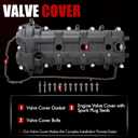 MITZONE Valve Cover Left Side compatible with 2011-2020 Dodge Chrysler Jeep RAM 3.2L 3.6L V6 Vehicles - Grand Cherokee Wrangler Journey Grand Caravan Town Country 1500 Replaces 5184069AN