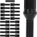 ECCPP 12x1.25 Lug Bolts Shank 28mm Black Wheel Bolts M12x1.25 Wheel Studs with 1 Key fits for 2013-2016 for Dodge for Dart 2014-2018 for Jeep for Cherokee 2015-2018 for Jeep for Renegade 20 Pieces